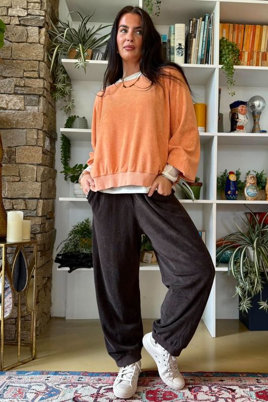Terry B Lantern Sleeve Sweatshirt Just Peachy